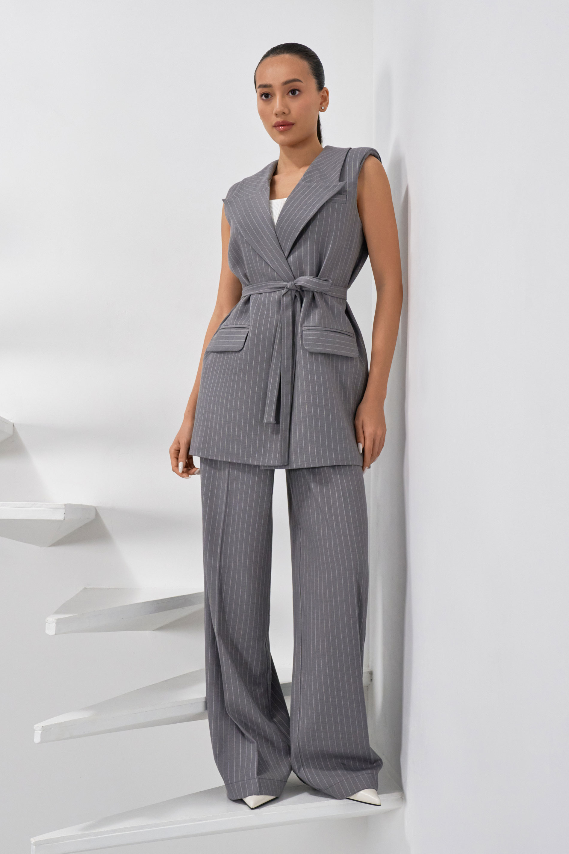 Удлиненный жилет oversize кроя BL59005